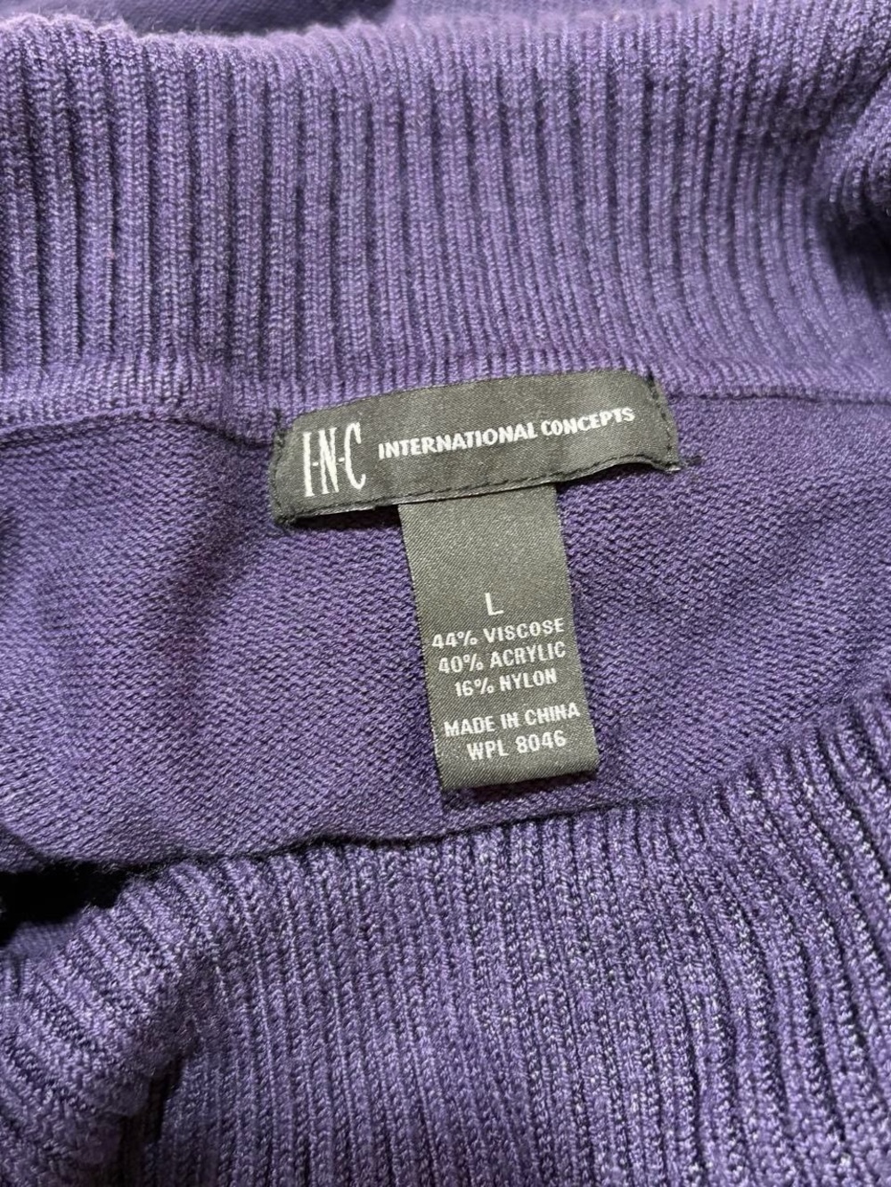 Off-Shoulder Ribbed Knit Sweater - Purple - Picture 4 of 7